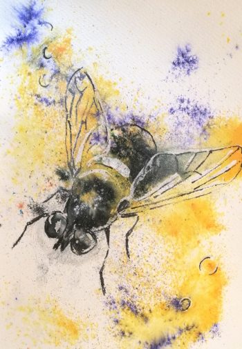 Brusho & mixed media Bees craft kit/box two tuitions - Image 3