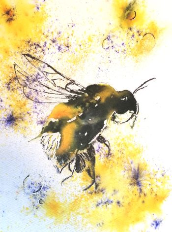 Brusho & mixed media Bees craft kit/box two tuitions - Image 2