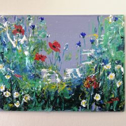 Paint vibrant acrylic metallic flowers with Box/materials easy