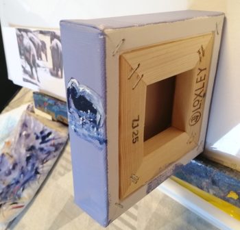 Kit Four Mini elephants on luxury boxed canvas's in acrylic - Image 7