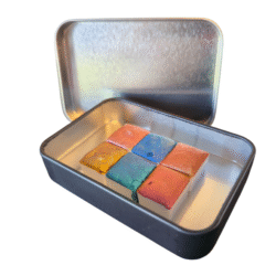 Colour changing watercolour paints in black tin 6 pans