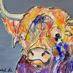 Paint Your Own Colourful Highland Cow