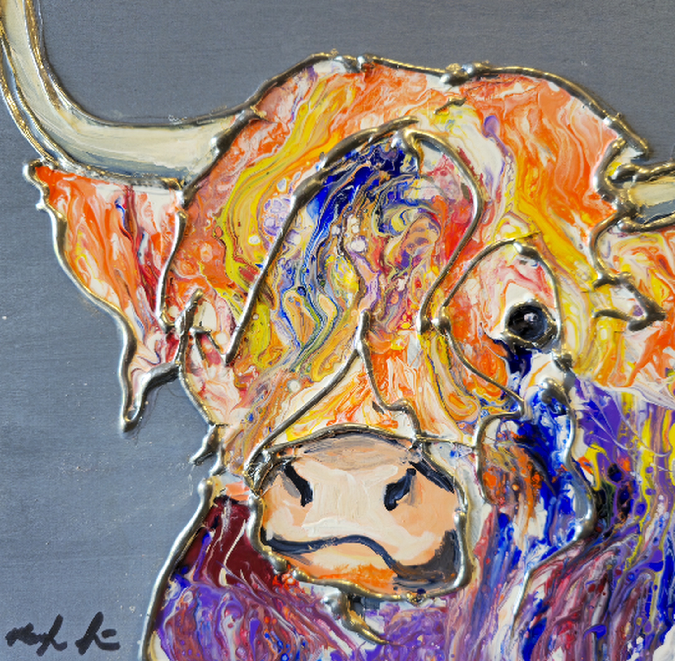 Paint Your Own Colourful Highland Cow